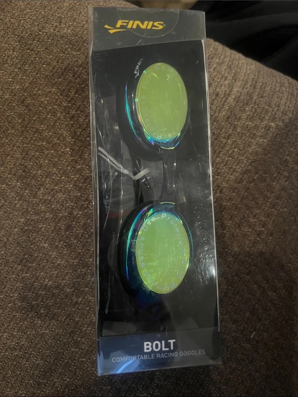 FINIS Bolt Men's Racing Swim Goggles — Green Mirrored Lenses